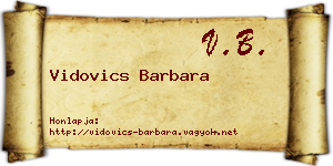 Vidovics Barbara névjegykártya